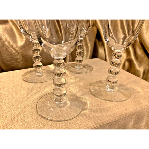 Imperial Crystal Candlewick #3400 7.5” Goblet Ball Stem Glasses 9 oz 4pc 1958 - Picture 5 of 8